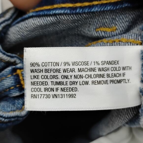 Cat & Jack Flare Super Stretch Jeans Size 14 Girls Blue Denim Distressed Raw hem - Picture 10 of 11